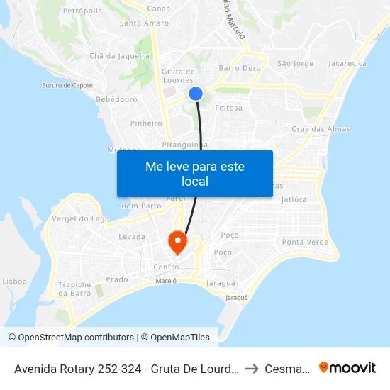 Avenida Rotary 252-324 - Gruta De Lourdes Maceió - Al 57052-480 República Federativa Do Brasil to Cesmac - Campus IV map