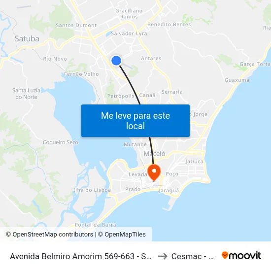 Avenida Belmiro Amorim 569-663 - Santa Lúcia Maceió - Al Brasil to Cesmac - Campus IV map
