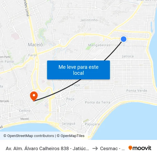 Av. Alm. Álvaro Calheiros 838 - Jatiúca Maceió - Al 57036-020 Brasil to Cesmac - Campus IV map