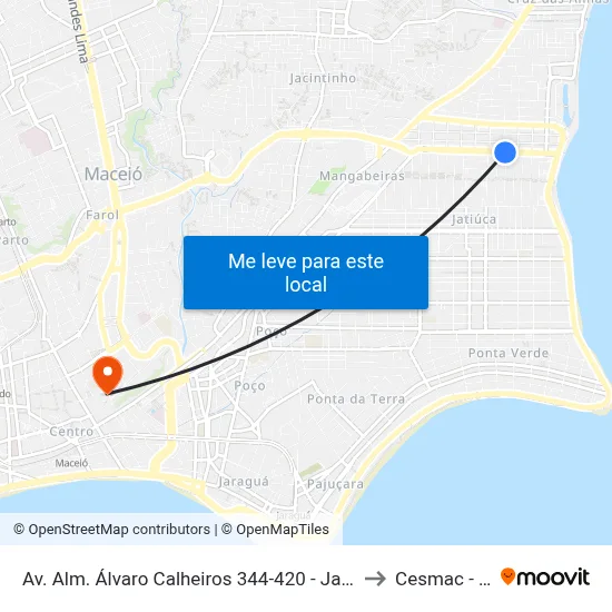 Av. Alm. Álvaro Calheiros 344-420 - Jatiúca Maceió - Al 57035-558 Brasil to Cesmac - Campus IV map
