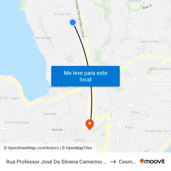Rua Professor José Da Silveira Camerino 316-436 - Pinheiro Maceió - Al 57055-630 República Federativa Do Brasil to Cesmac - Campus IV map