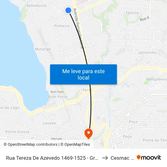 Rua Tereza De Azevedo 1469-1525 - Gruta De Lourdes Maceió - Al 57052-600 Brasil to Cesmac - Campus IV map