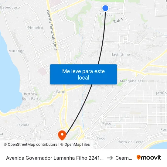 Avenida Governador Lamenha Filho 2241-2307 - Feitosa Maceió - Al 57043-600 República Federativa Do Brasil to Cesmac - Campus IV map