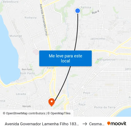 Avenida Governador Lamenha Filho 1832-1950 - Feitosa Maceió - Al República Federativa Do Brasil to Cesmac - Campus IV map