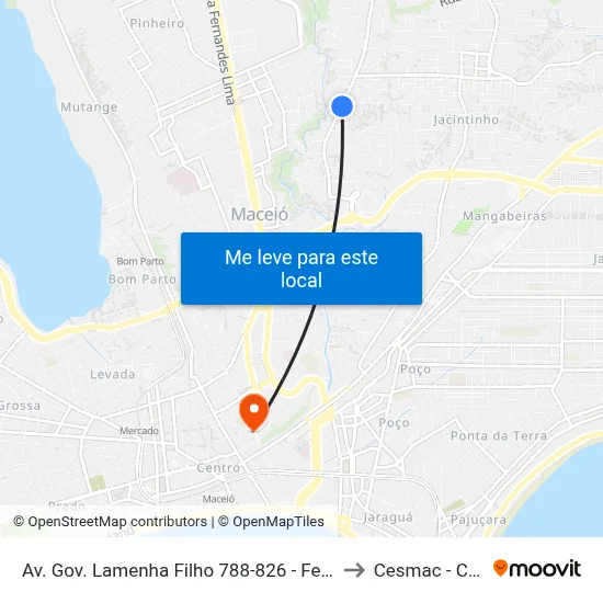 Av. Gov. Lamenha Filho 788-826 - Feitosa Maceió - Al Brasil to Cesmac - Campus IV map