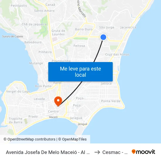 Avenida Josefa De Melo Maceió - Al República Federativa Do Brasil to Cesmac - Campus IV map