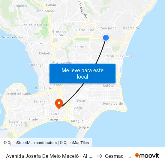 Avenida Josefa De Melo Maceió - Al República Federativa Do Brasil to Cesmac - Campus IV map