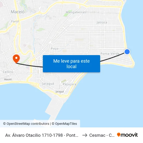 Av. Álvaro Otacílio 1710-1798 - Ponta Verde Maceió - Al Brazil to Cesmac - Campus IV map