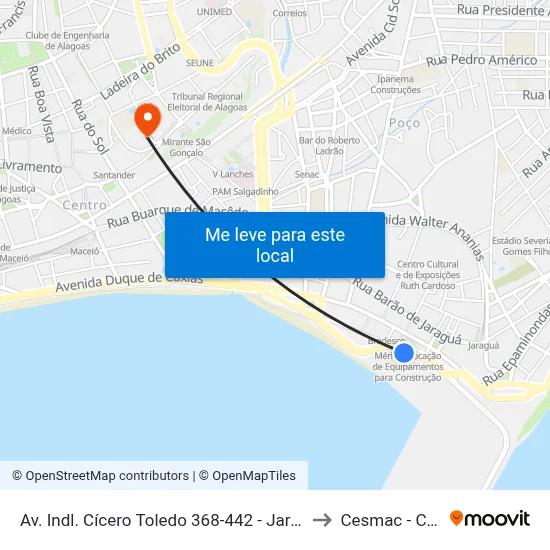 Av. Indl. Cícero Toledo 368-442 - Jaraguá Maceió - Al Brasil to Cesmac - Campus IV map
