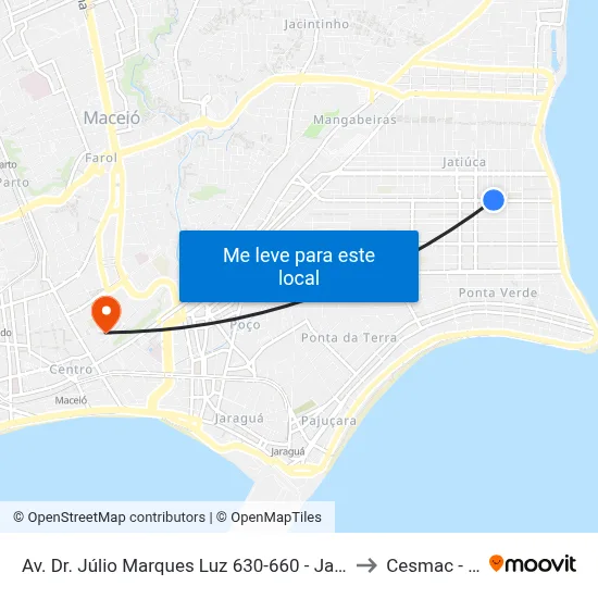 Av. Dr. Júlio Marques Luz 630-660 - Jatiúca Maceió - Al 57035-700 Brasil to Cesmac - Campus IV map