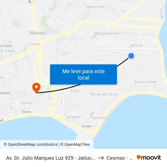 Av. Dr. Júlio Marques Luz 929 - Jatiúca Maceió - Al 57035-700 Brasil to Cesmac - Campus IV map