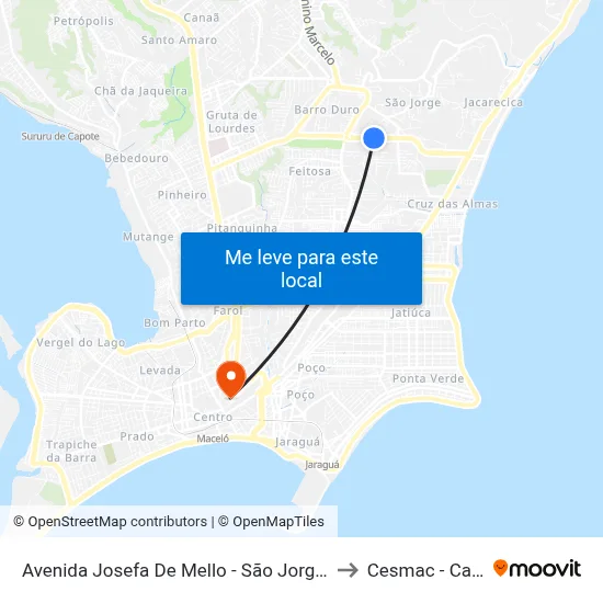 Avenida Josefa De Mello - São Jorge Maceió - Al Brasil to Cesmac - Campus IV map