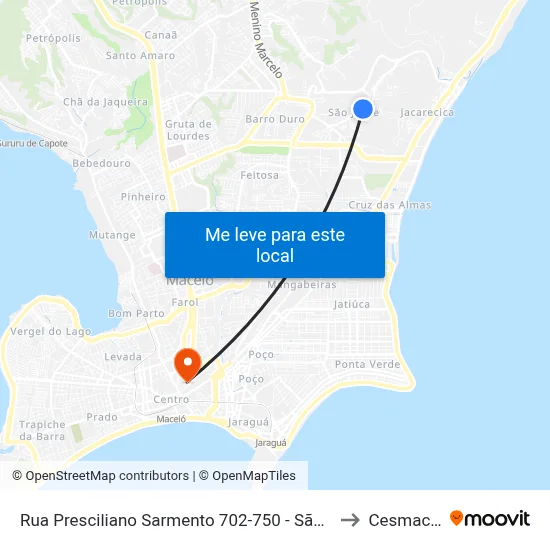 Rua Presciliano Sarmento 702-750 - São Jorge Maceió - Al República Federativa Do Brasil to Cesmac - Campus IV map