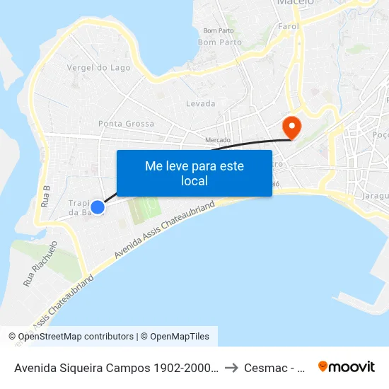 Avenida Siqueira Campos 1902-2000 - Prado Maceió - Al Brasil to Cesmac - Campus IV map