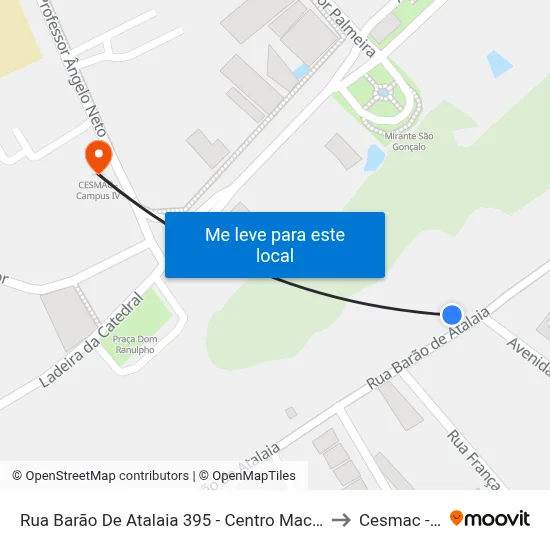 Rua Barão De Atalaia 395 - Centro Maceió - Al República Federativa Do Brasil to Cesmac - Campus IV map
