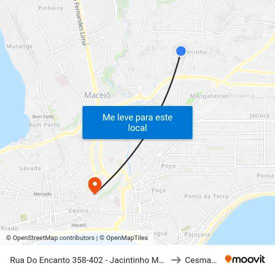 Rua Do Encanto 358-402 - Jacintinho Maceió - Al 57041-210 República Federativa Do Brasil to Cesmac - Campus IV map