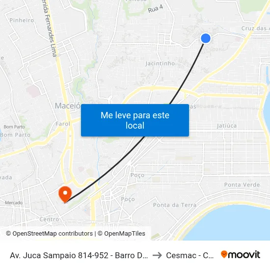 Av. Juca Sampaio 814-952 - Barro Duro Maceió - Al Brasil to Cesmac - Campus IV map