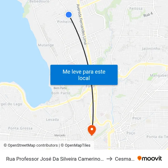 Rua Professor José Da Silveira Camerino 800-836 - Pinheiro Maceió - Al República Federativa Do Brasil to Cesmac - Campus IV map
