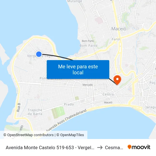 Avenida Monte Castelo 519-653 - Vergel Do Lago Maceió - Al República Federativa Do Brasil to Cesmac - Campus IV map