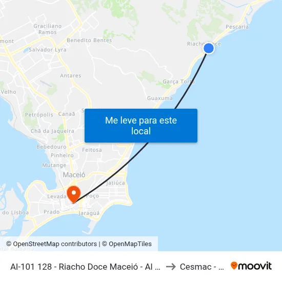 Al-101 128 - Riacho Doce Maceió - Al República Federativa Do Brasil to Cesmac - Campus IV map