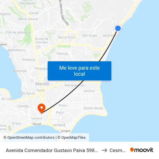 Avenida Comendador Gustavo Paiva 5983-6119 - Cruz Das Almas Maceió - Al República Federativa Do Brasil to Cesmac - Campus IV map