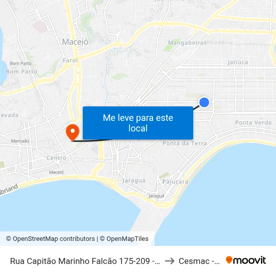 Rua Capitão Marinho Falcão 175-209 - Poço Maceió - Al 57025-260 Brasil to Cesmac - Campus IV map