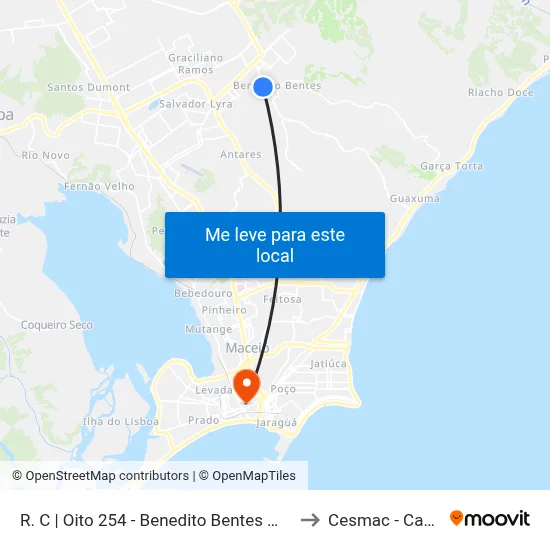 R. C | Oito 254 - Benedito Bentes Maceió - Al Brasil to Cesmac - Campus IV map