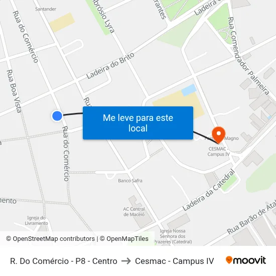 R. Do Comércio - P8 - Centro to Cesmac - Campus IV map