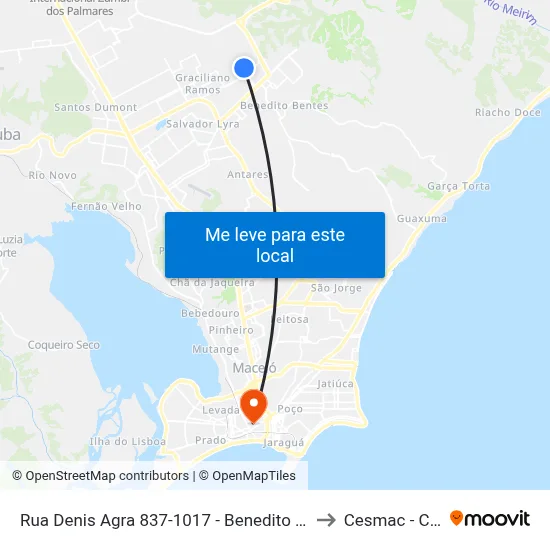 Rua Denis Agra 837-1017 - Benedito Bentes Maceió - Al Brasil to Cesmac - Campus IV map