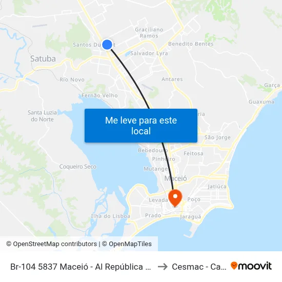 Br-104 5837 Maceió - Al República Federativa Do Brasil to Cesmac - Campus IV map
