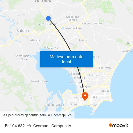 Br-104 682 to Cesmac - Campus IV map