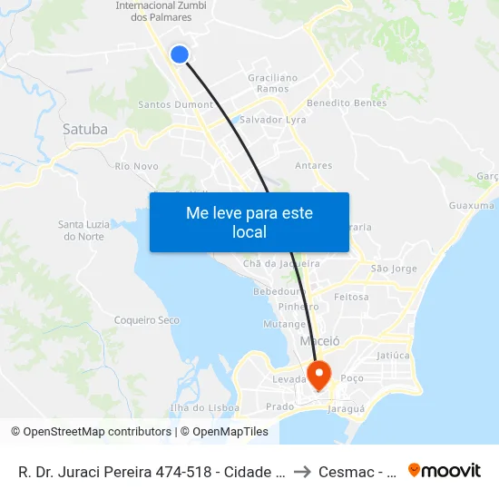 R. Dr. Juraci Pereira 474-518 - Cidade Universitária Maceió - Al Brasil to Cesmac - Campus IV map