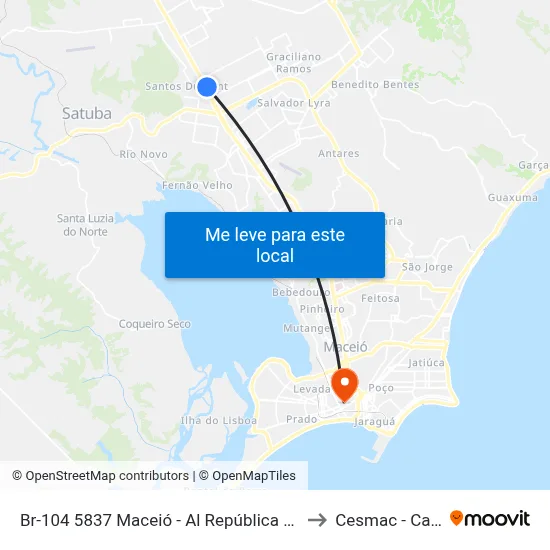 Br-104 5837 Maceió - Al República Federativa Do Brasil to Cesmac - Campus IV map