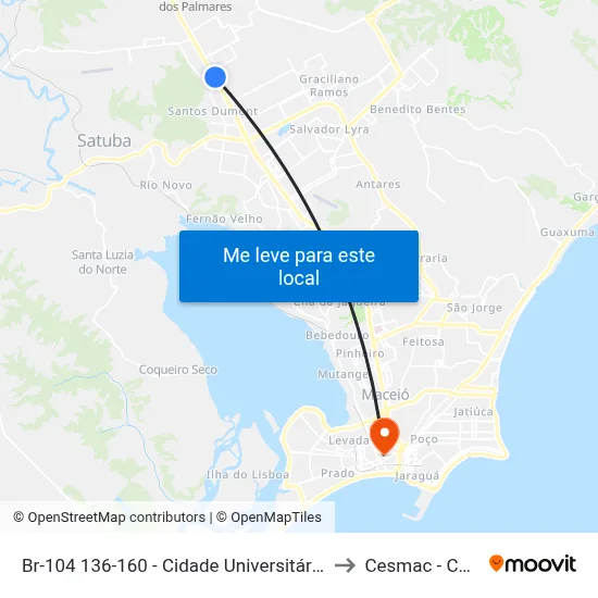 Br-104 136-160 - Cidade Universitária Maceió - Al Brasil to Cesmac - Campus IV map
