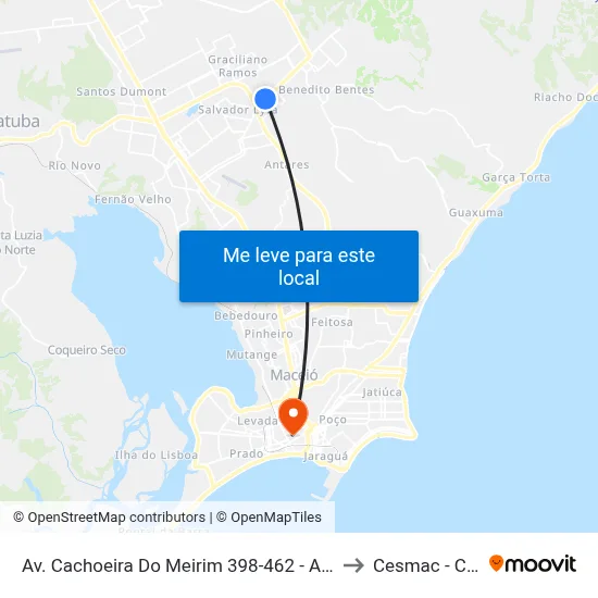 Av. Cachoeira Do Meirim 398-462 - Antares Maceió - Al Brasil to Cesmac - Campus IV map