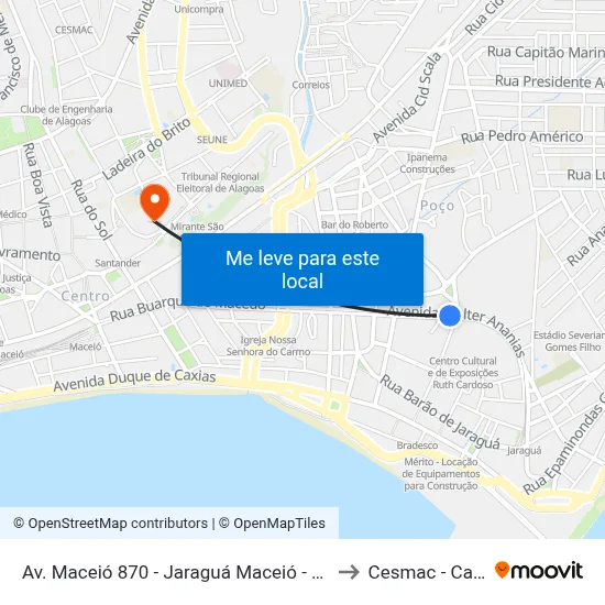 Av. Maceió 870 - Jaraguá Maceió - Al 57022-080 Brasil to Cesmac - Campus IV map