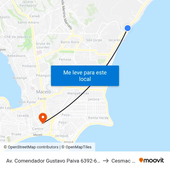 Av. Comendador Gustavo Paiva 6392-6404 - Cruz Das Almas Maceió - Al Brasil to Cesmac - Campus IV map