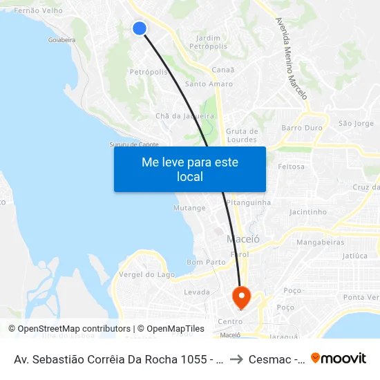 Av. Sebastião Corrêia Da Rocha 1055 - Tabuleiro Do Martins Maceió - Al Brasil to Cesmac - Campus IV map
