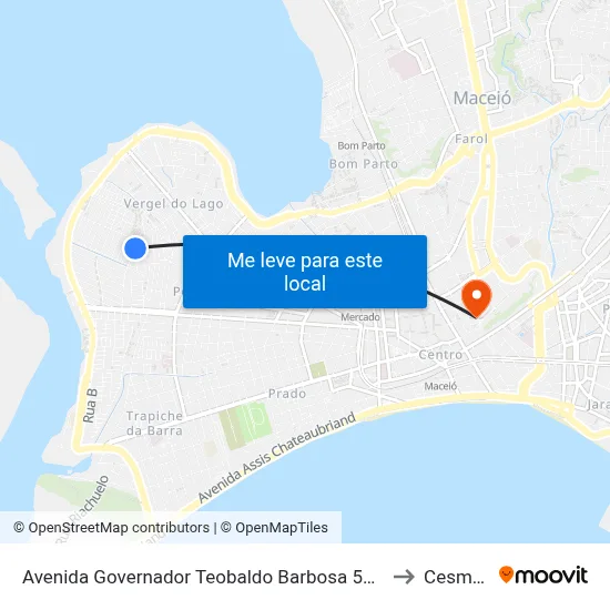 Avenida Governador Teobaldo Barbosa 559 - Vergel Do Lago Maceió - Al 57015-850 República Federativa Do Brasil to Cesmac - Campus IV map
