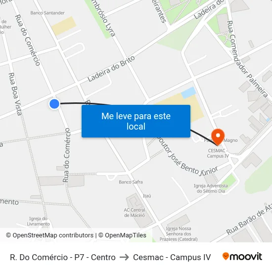 R. Do Comércio - P7 - Centro to Cesmac - Campus IV map