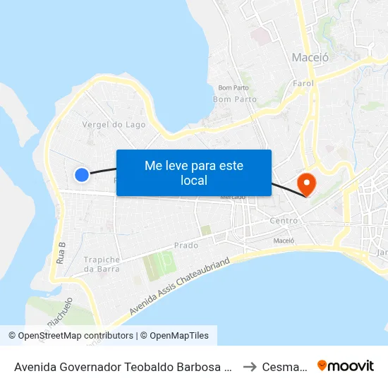 Avenida Governador Teobaldo Barbosa 448-462 - Vergel Do Lago Maceió - Al 57015-850 Brasil to Cesmac - Campus IV map