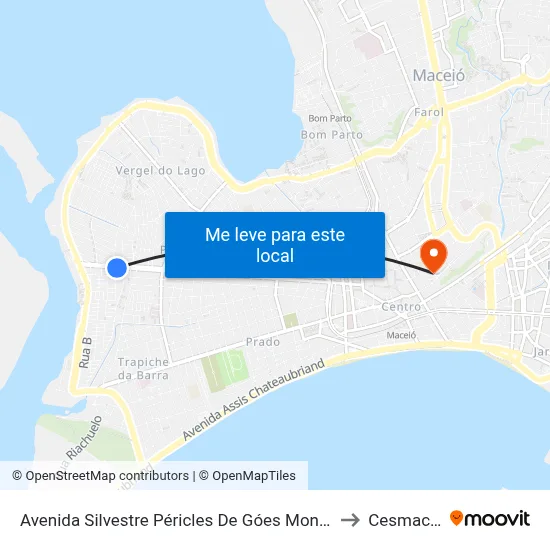 Avenida Silvestre Péricles De Góes Monteiro 1988-2034 - Ponta Grossa Maceió - Al Brasil to Cesmac - Campus IV map