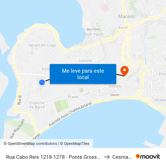 Rua Cabo Reis 1218-1278 - Ponta Grossa Maceió - Al 57014-260 República Federativa Do Brasil to Cesmac - Campus IV map