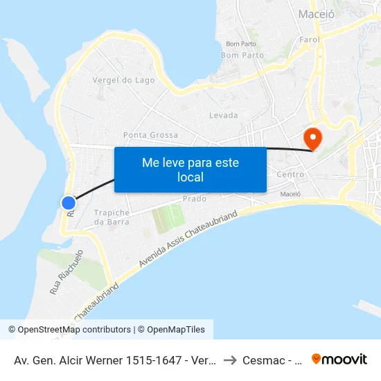 Av. Gen. Alcir Werner 1515-1647 - Vergel Do Lago Maceió - Al Brasil to Cesmac - Campus IV map
