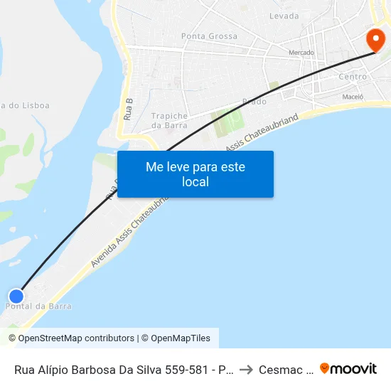 Rua Alípio Barbosa Da Silva 559-581 - Pontal Da Barra Maceió - Al 57010-810 Brasil to Cesmac - Campus IV map