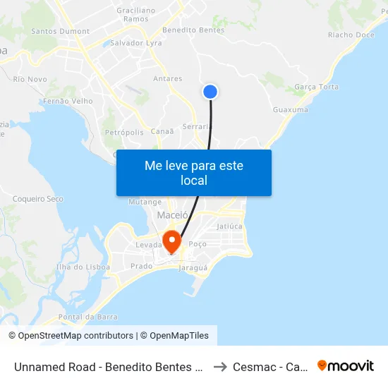 Unnamed Road - Benedito Bentes Maceió - Al Brasil to Cesmac - Campus IV map