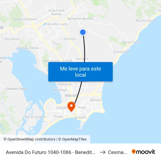Avenida Do Futuro 1040-1086 - Benedito Bentes Maceió - Al República Federativa Do Brasil to Cesmac - Campus IV map