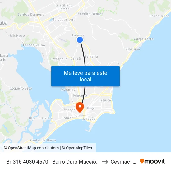 Br-316 4030-4570 - Barro Duro Maceió - Al República Federativa Do Brasil to Cesmac - Campus IV map