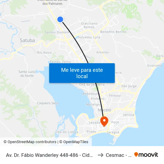 Av. Dr. Fábio Wanderley 448-486 - Cidade Universitária Maceió - Al Brasil to Cesmac - Campus IV map