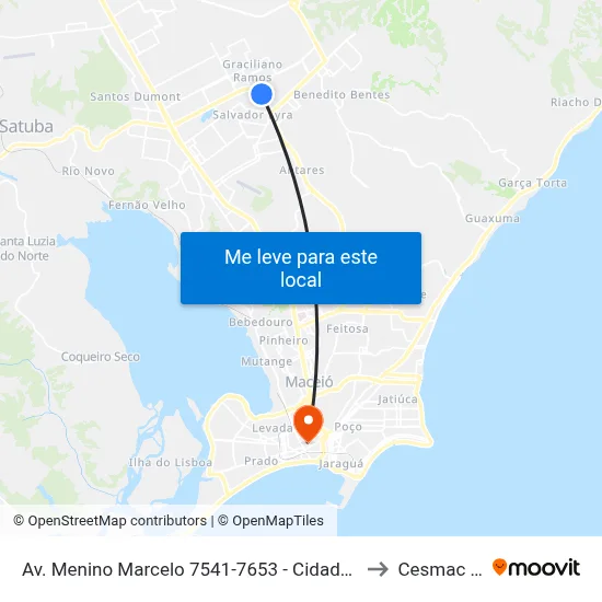 Av. Menino Marcelo 7541-7653 - Cidade Universitária Maceió - Al 57073-470 Brasil to Cesmac - Campus IV map